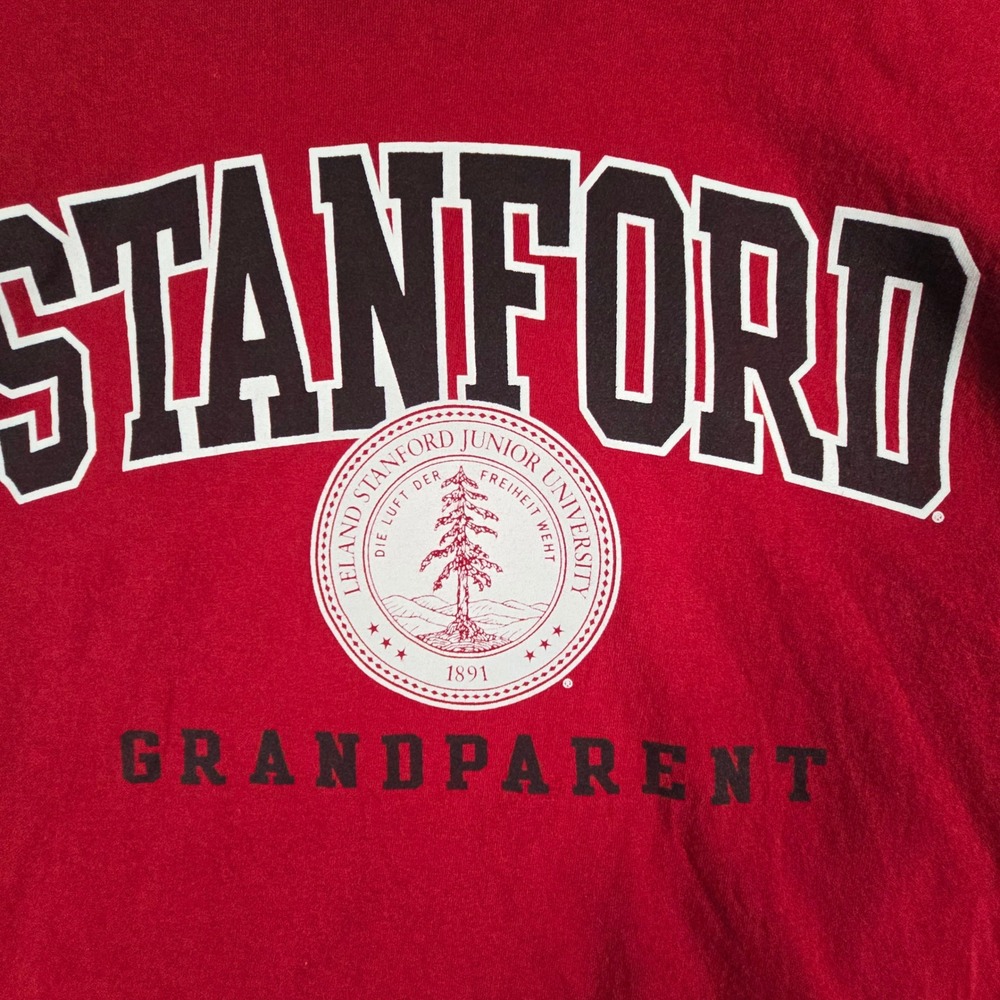 Champion Stanford University Grandparent Graphic T-Shirt Red Mens Size XL - Picture 2 of 7